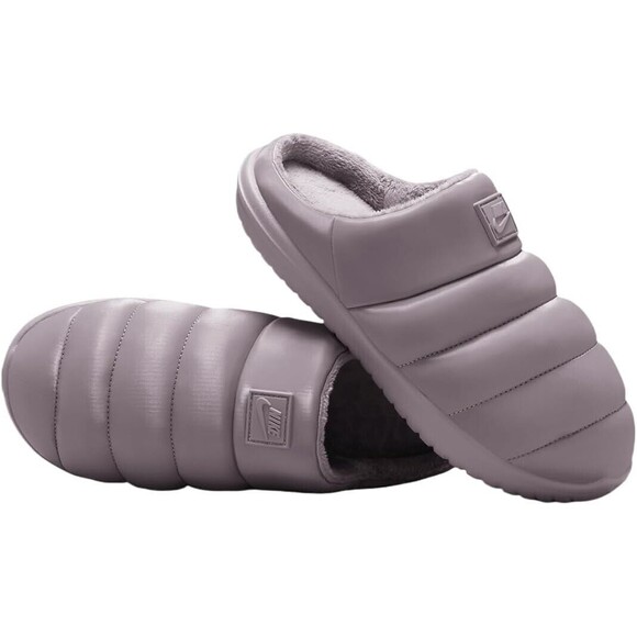 Nike Women Size 5 Burrow SE Slides Fur Lined Slippers Light Violet Ore FZ7940 - Picture 1 of 10